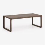 Table basse rectangulaire de jardin 110x55 cm en aluminium lipov marron chocolat