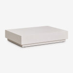 Table basse rectangulaire de jardin 120x90 cm en ciment manir