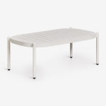 Table basse rectangulaire de jardin 95x55 cm en aluminium duroli blanc gardenia