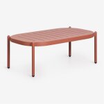 Table basse rectangulaire de jardin 95x55 cm en aluminium duroli terracota