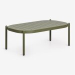 Table basse rectangulaire de jardin 95x55 cm en aluminium duroli vert olive intense