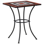 Table de bistro mosaque terre cuite et blanc 60 cm cramique