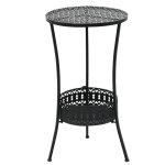 Table de bistro noir 40x70 cm mtal