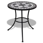 Table de bistro noir et blanc 60 cm mosa�que