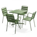 Table carre bistro inclinable mtal vert cactus