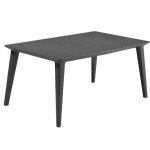 Table design contemporain 160cm graphite - allibert by keter - 6 personnes - lima