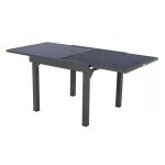 Table extensible carr�e alu piazza 4 / 8 places graphite - hesp�ride