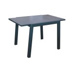 Table extensible - elise - aluminium epoxy graphite - plateau verre tremp gris - 80 / 140 x 80 cm