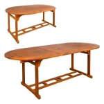 Table extensible ovale en bois d'acacia - aktive garden - modèle - marron Table extensible ovale en bois d'acacia - aktive garden - modèle - marron