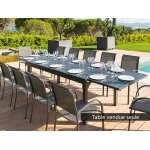 Table extensible rectangulaire alu piazza 10 / 12 places graphite hespride Table extensible rectangulaire alu piazza 10 / 12 places graphite hespride