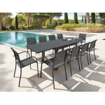 Table extensible rectangulaire alu piazza 6 / 10 places graphite hespride