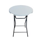 Table haute pliante en plastique ø 80 cm lili - blanc Table haute pliante en plastique ø 80 cm lili - blanc