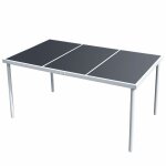 Table de jardin 150x90x74 cm noir acier