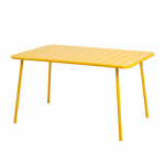 Table de jardin 4 a 6 places 120cm jaune bergame