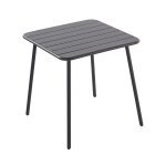 Table de jardin 4 places carr�e en acier gris fonc� bergam