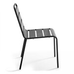 Table de jardin et 6 chaises en mtal anthracite