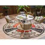 Table de jardin en aluminium ronde coloris blanc capri - 4 places - jardiline Table de jardin en aluminium ronde coloris blanc capri - 4 places - jardiline