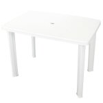 Table de jardin blanc 101 x 68 x 72 cm plastique