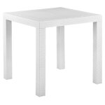 Table de jardin 80 x 80 cm matriaux synthtiques blanc fossano