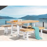 Table de jardin 170 x 80 cm bois solide blanc scania Table de jardin 170 x 80 cm bois solide blanc scania