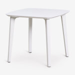 Table de jardin carr�e 85x85 cm en polypropyl�ne scand blanc