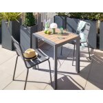 Table de jardin carre alu evasion 2 places effet bois - hespride