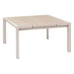 Table de jardin carrée extensible alu evasion 8 / 10 places beige lin - hespéride Table de jardin carrée extensible alu evasion 8 / 10 places beige lin - hespéride