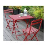 Table de jardin carre greensboro 70 x 70 cm groseille - hespride