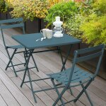 Table de jardin carre greensboro bleu canard hespride - bleu canard