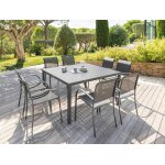 Table de jardin carrée piazza 8 places graphite - hespéride Table de jardin carrée piazza 8 places graphite - hespéride