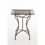 Table de jardin carre rsistante en mtal bronze