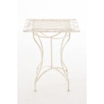 Table de jardin carre rsistante en mtal crme antique