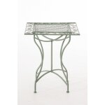 Table de jardin carre rsistante en mtal vert antique