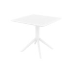 Table de jardin carr�e r�sistante en plastique blanc