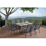 Table de jardin  cordoba  - phoenix - 8 places - gris effet marbre