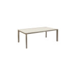 Table de jardin extensible en alu luzane argile / caf�, rallonge relevable - 12 places - hesp�ride