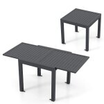 Table de jardin extensible en aluminium ajustable de 80 a 160 cm pour 4 - 6 personnes style contemporain ...