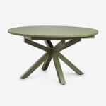 Table de jardin extensible en aluminium barces 145 - 200x145 cm vert olive intense