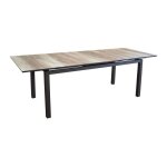 Table de jardin extensible en aluminium et hpl tahaa 180 / 240 x 90 cm graphite wood