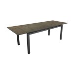 Table de jardin extensible en aluminium et hpl tahaa 90 x 180 / 240 cm graphite cave