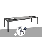Table de jardin extensible en aluminium, rectangulaire palma avec 10 chaises minorca - jardiline Table de jardin extensible en aluminium, rectangulaire palma avec 10 chaises minorca - jardiline