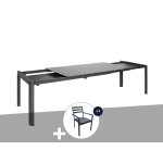 Table de jardin extensible en aluminium, rectangulaire palma avec 8 chaises minorca - jardiline Table de jardin extensible en aluminium, rectangulaire palma avec 8 chaises minorca - jardiline