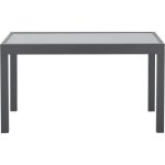 Table de jardin extensible rectangulaire 6 a 10 personnes - structure aluminium - plateau verre tremp� ...