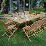 Table de jardin extensible en teck massif l180 / 240 Table de jardin extensible en teck massif l180 / 240