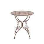 Table de jardin en fer forg� diam�tre Ø 70 cm marron vieilli mdj10046