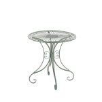 Table de jardin en fer forg diamtre Ø 70 cm vert vieilli mdj10053