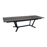 Table de jardin gall�o en aluminium 180 / 230 / 280 cm - plateau fundermax - graphite / mocca