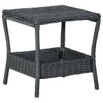 Table de jardin gris fonc� 45x45x46, 5 cm r�sine tress�e