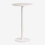 Table haute de jardin ronde �60 cm en fer mizzi blanc gardenia
