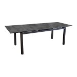 Table de jardin hivaoa en aluminium / hpl - 180 / 240 x 90 cm - lames 8 mm - graphite